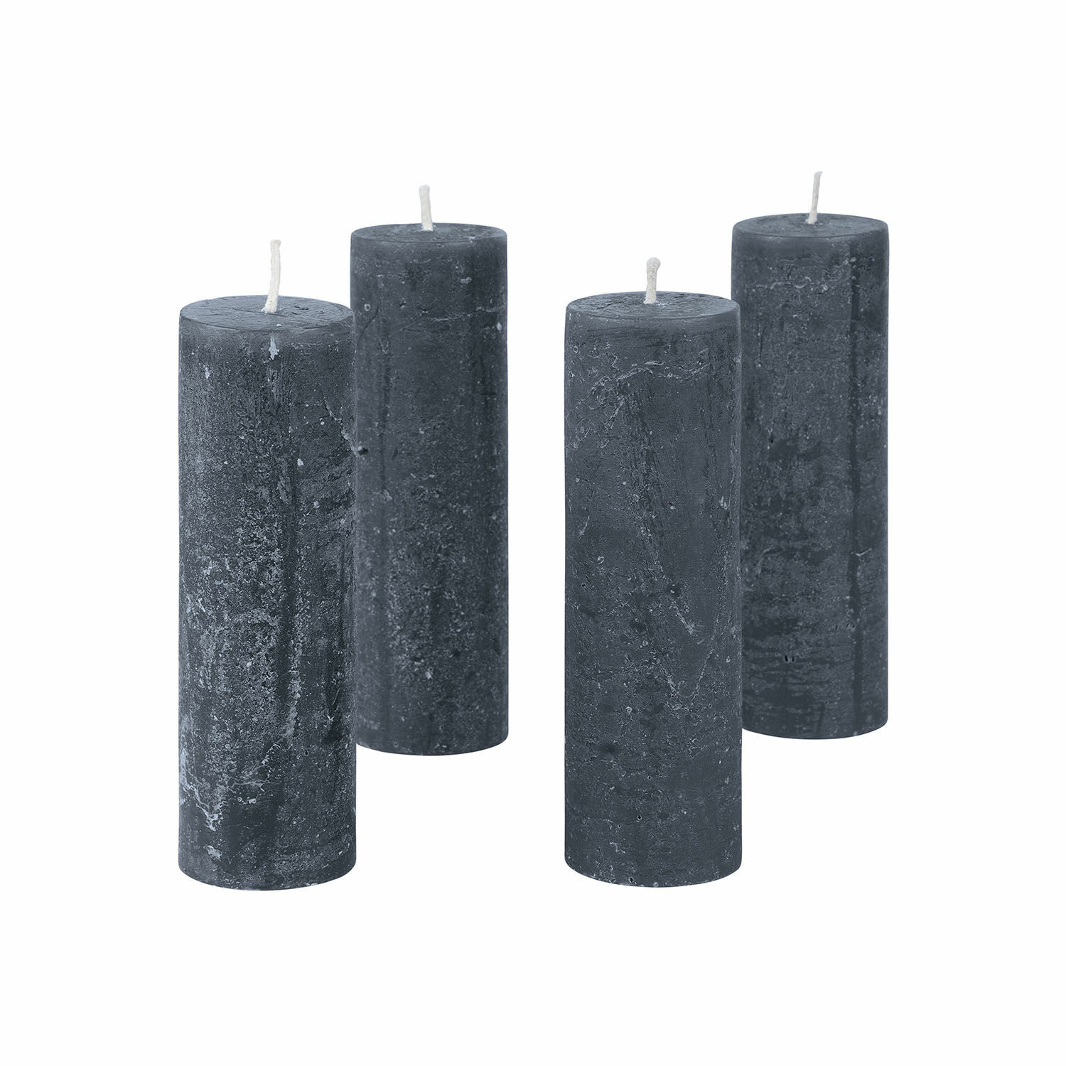 Lot de 4 bougies Muriel anthracite en cire, décoration d'intérieur et ambiance relaxante