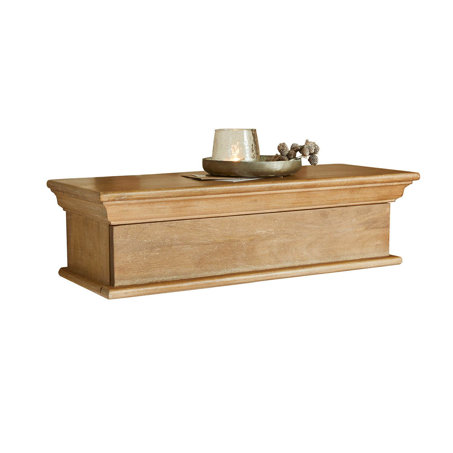Étagère murale Montarie en bois brun au design classique pour rangement et décoration