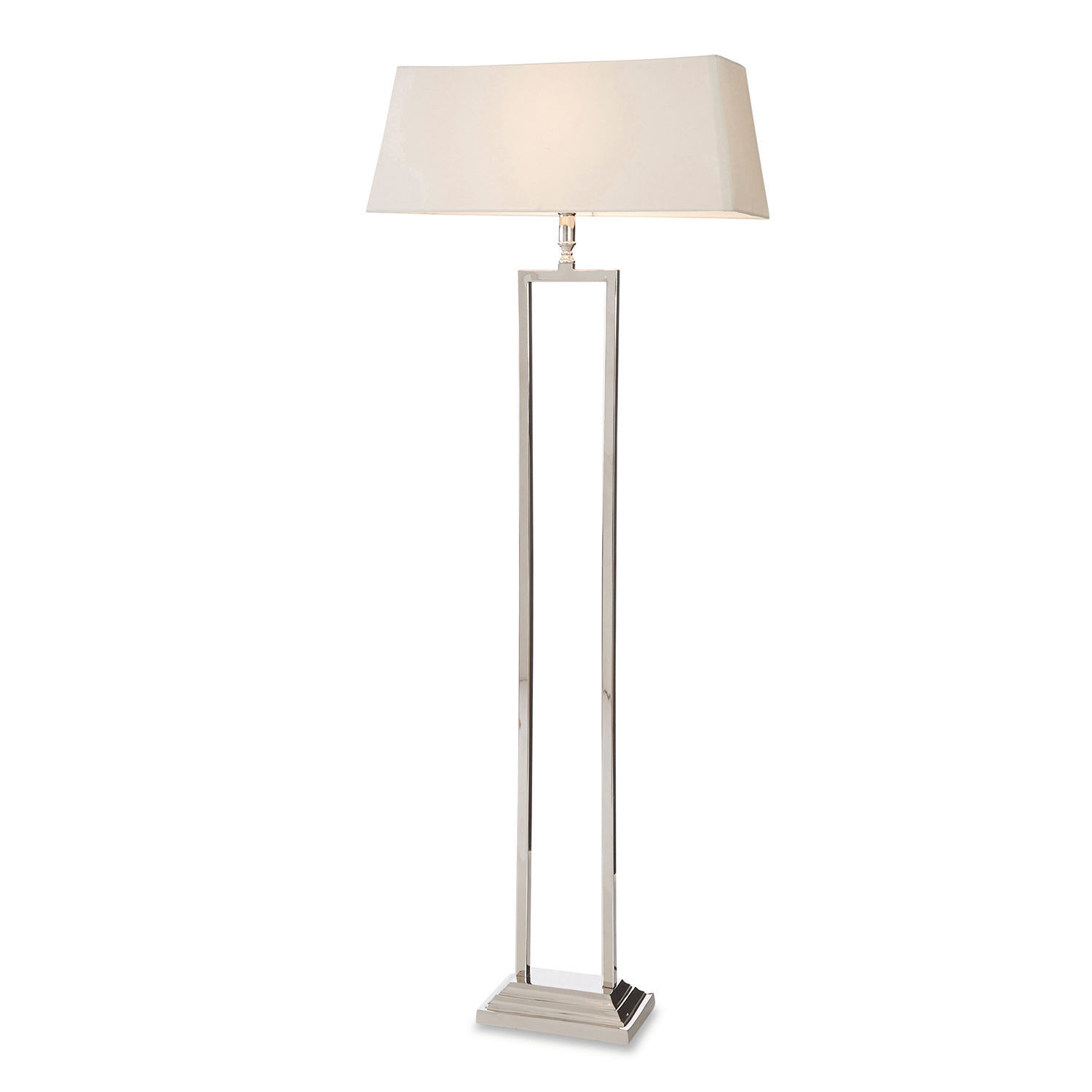 Staande lamp Barki Moderne vloerlamp van roestvrij staal met witte kap voor stijlvolle woonkamer