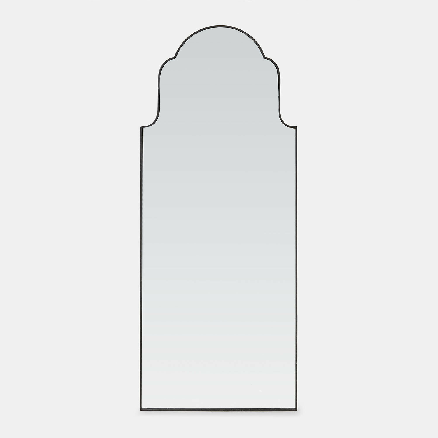 Miroir mural Tavreen Grand miroir avec cadre métallique noir et forme décorative, design moderne pour intérieur