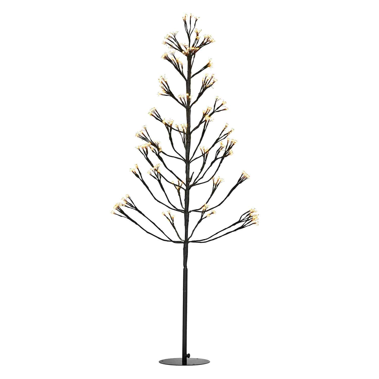 Ledboom Brúnvek Decoratieve LED-boom van zwart metaal met warm wit licht, moderne decoratieve lamp