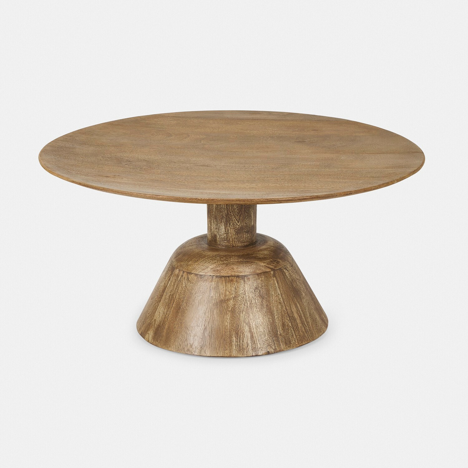 Salontafel Ulric Ronde salontafel van mangohout in natuurlijke kleur, modern meubel voor woonkamer