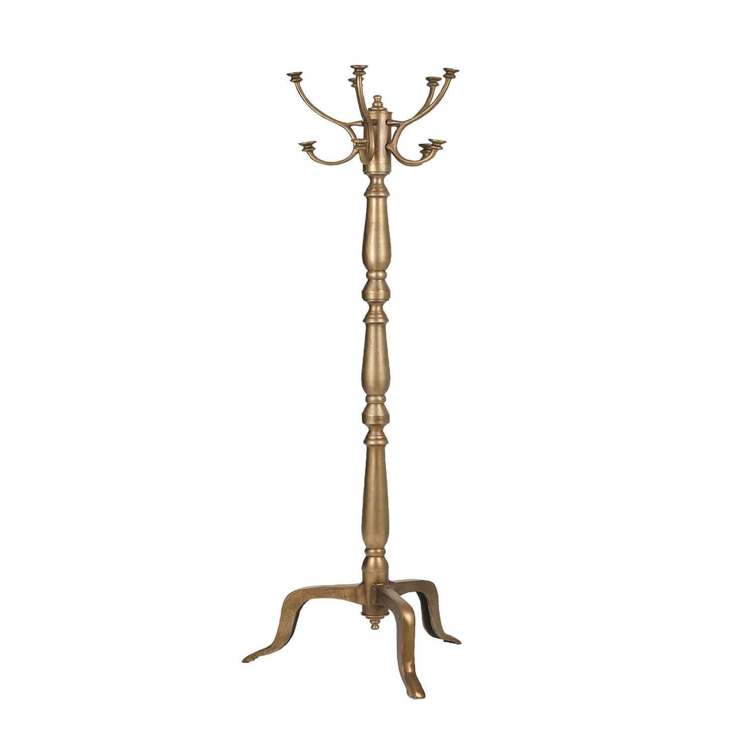 Portemanteau Hector Porte-manteau en métal couleur laiton avec crochets décoratifs et base stable pour l'entrée