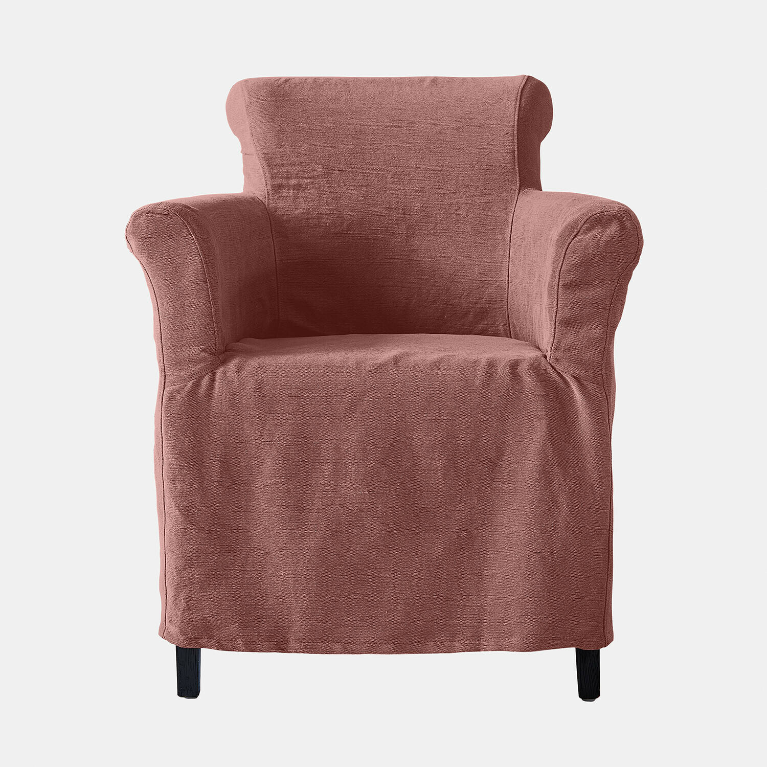 oudroze Fauteuil Chantellese in oudroze stof, comfortabele zitmeubel voor woonkamer