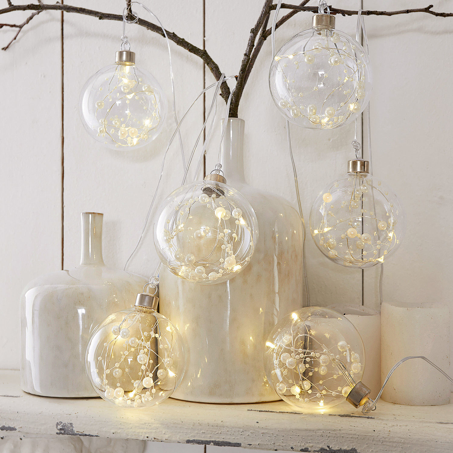 Kerstversiering, set van 6 Gisella