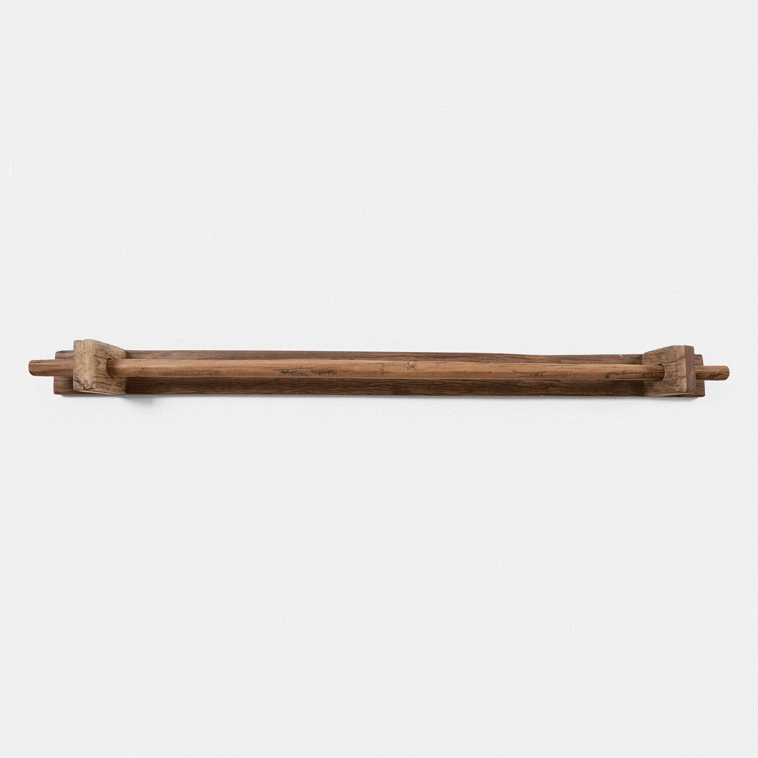 Tringle à rideaux Einid Porte-manteau mural en bois naturel pour suspendre vêtements et accessoires