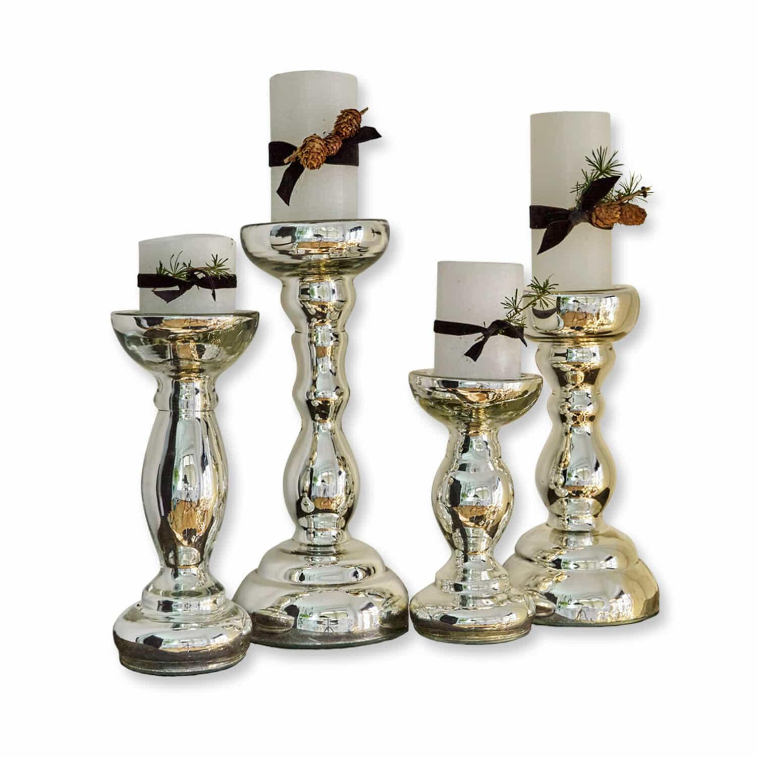 Lot de 4 bougeoirs Aajun