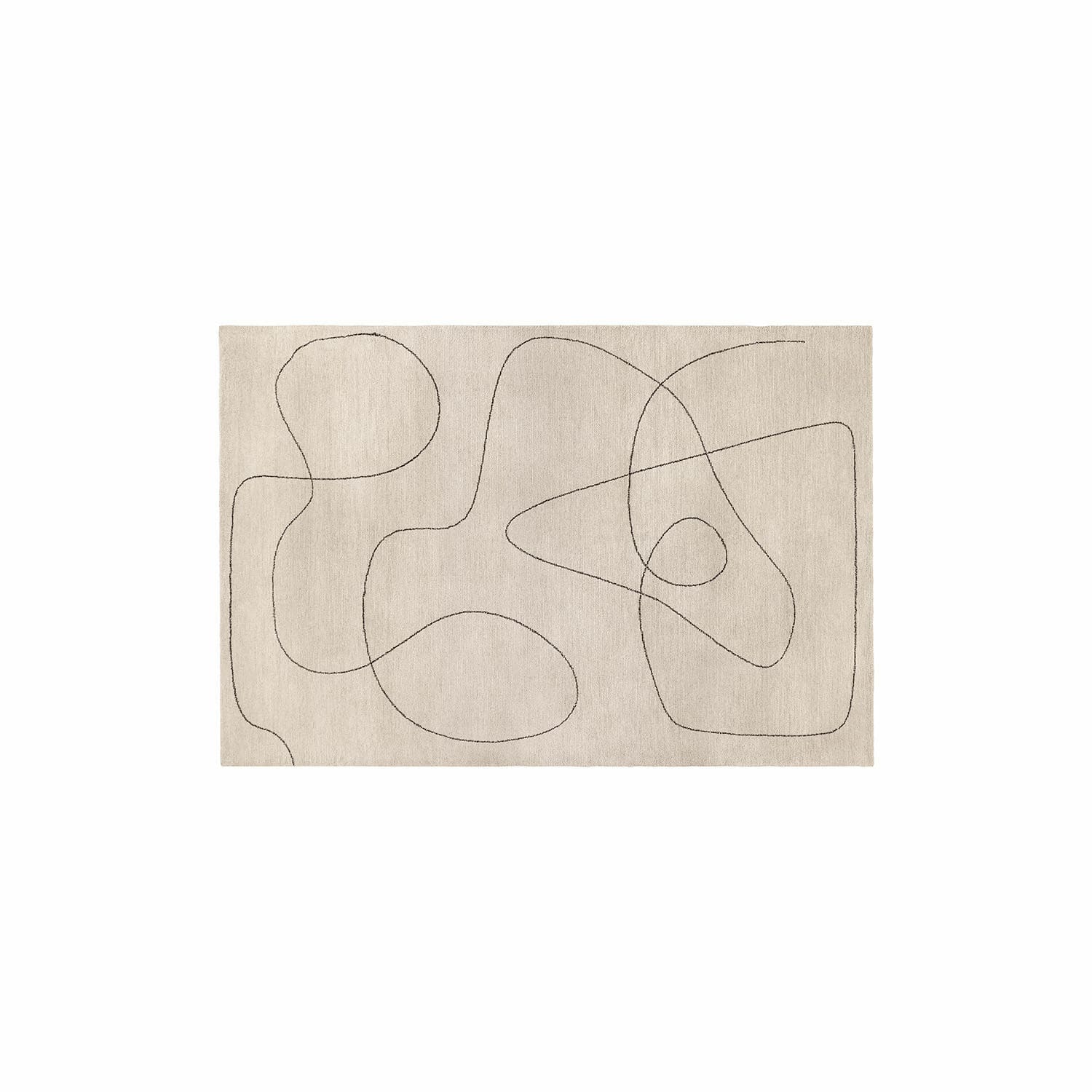 Tapis Lavinois Tapis beige avec motif abstrait noir, matière douce, design moderne pour salon