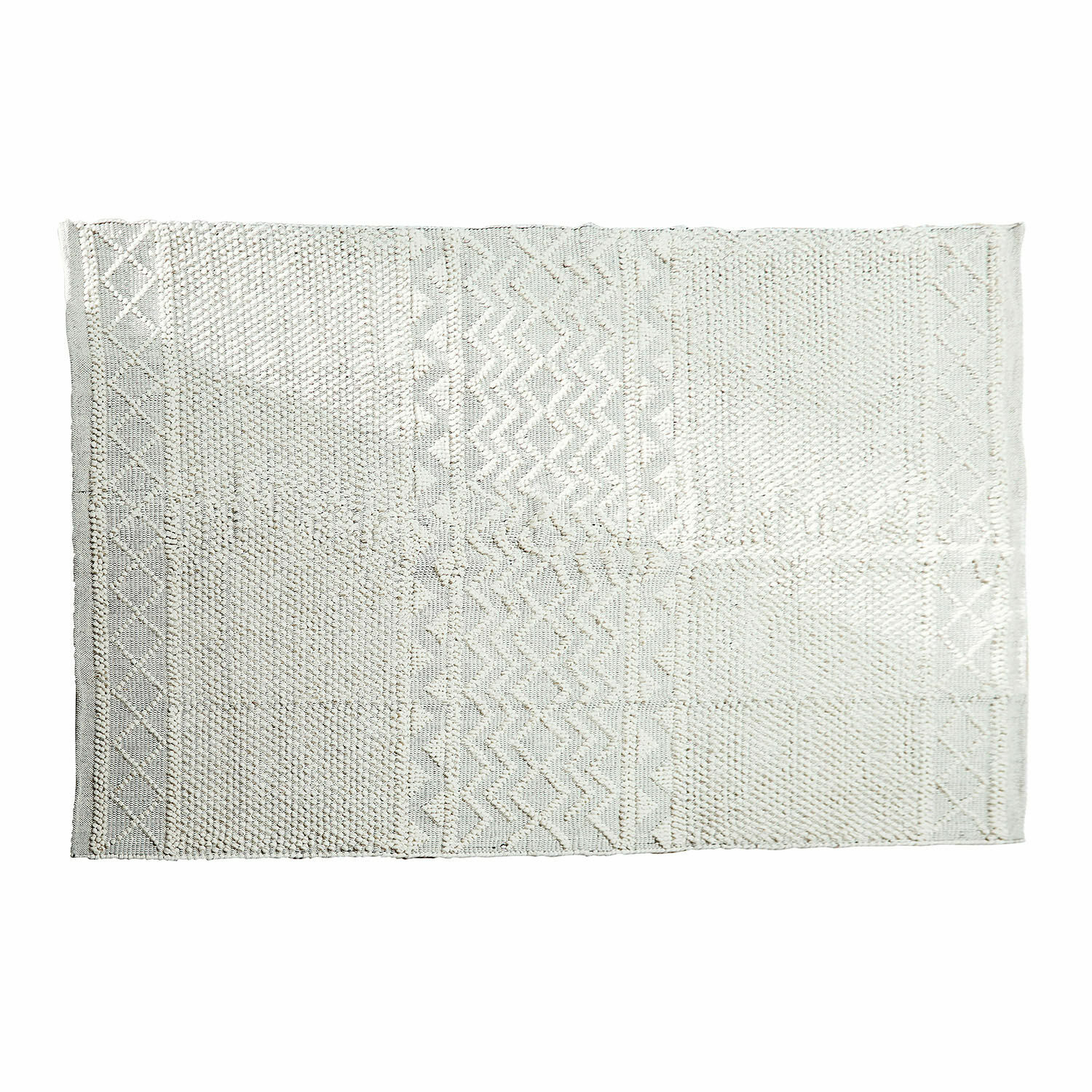 Tapis Hadir Tapis en coton blanc avec motif géométrique, doux et décoratif pour la maison