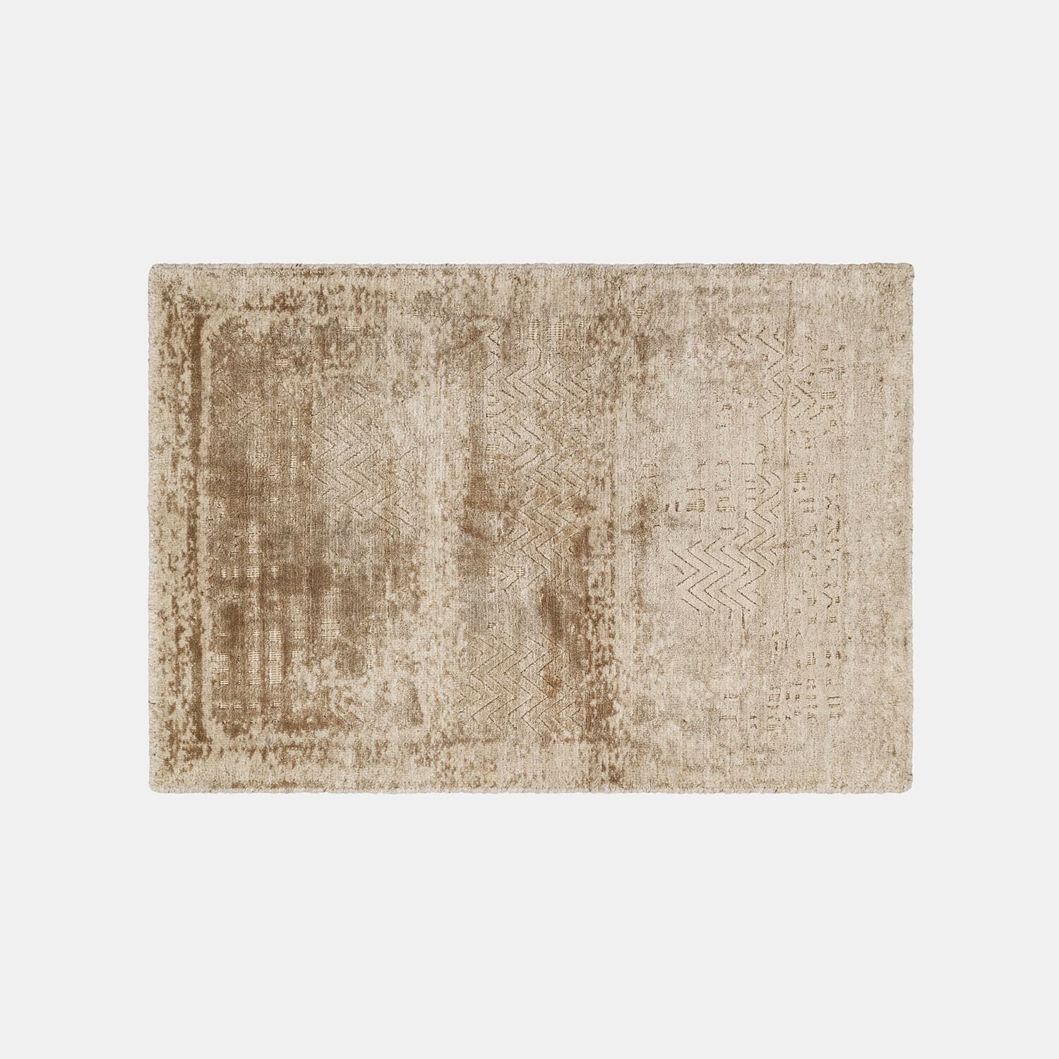 Vloerkleed Ashmere Beige vloerkleed met subtiel patroon en zachte stof, ideaal voor woonkamer of slaapkamer