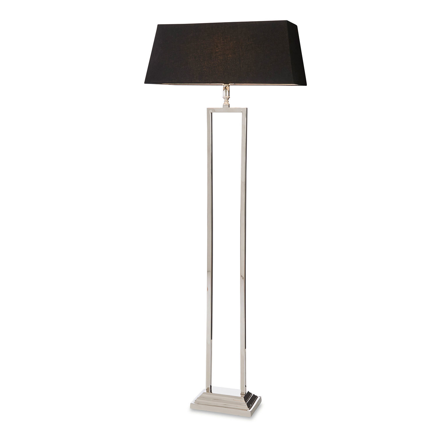 Lampadaire Barki Lampadaire moderne en acier inoxydable avec abat-jour noir pour salon élégant