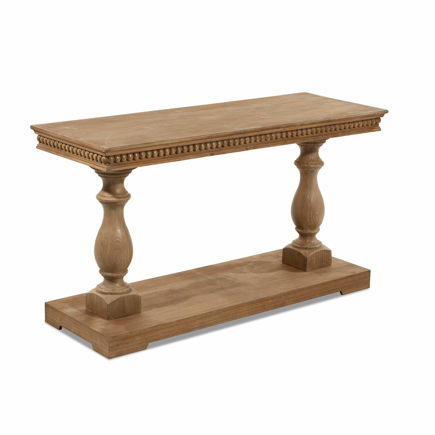 Sidetable Angol Houten sidetable in natuurlijke kleur met sierlijke poten en voetstuk, stijlvolle woonkamermeubel
