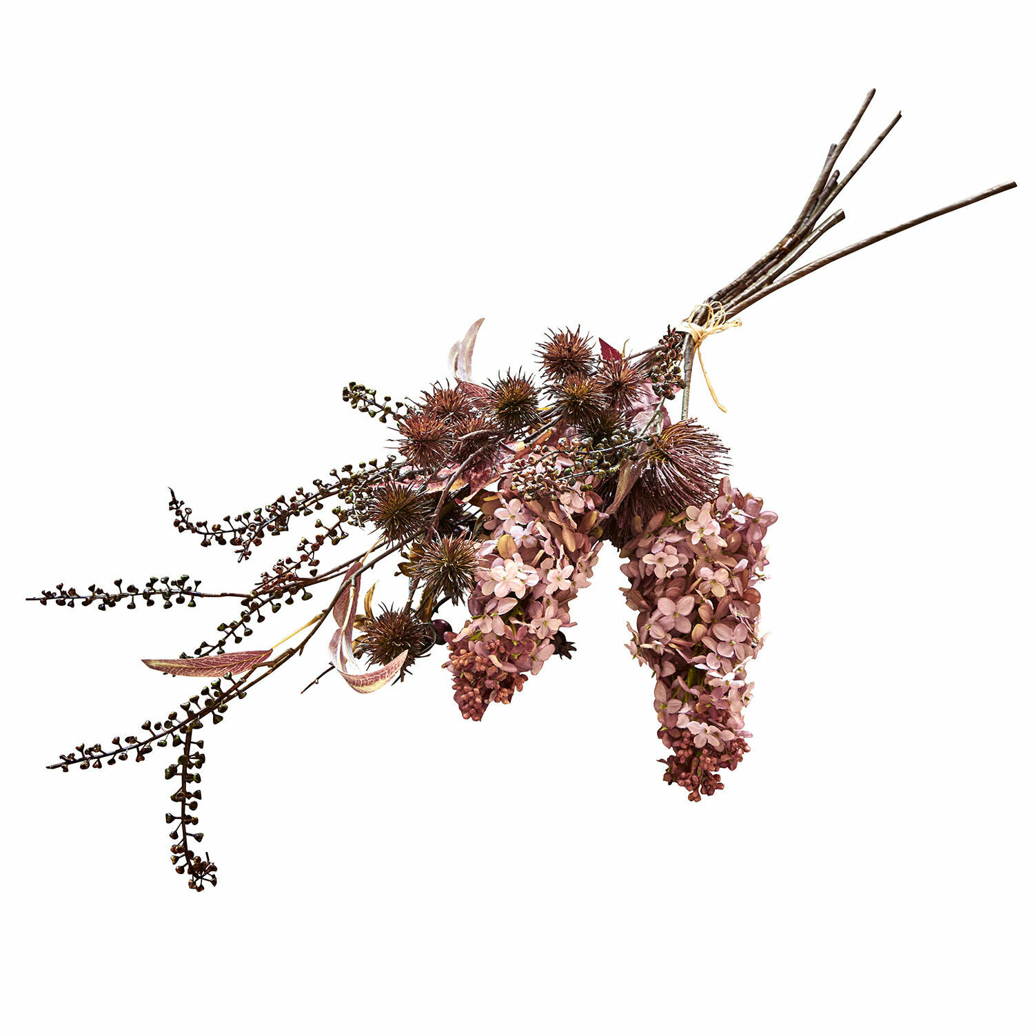 Sierboeket Frinalor Boeket gedroogde bloemen en takken in roze en bruine tinten voor natuurlijke interieurdecoratie