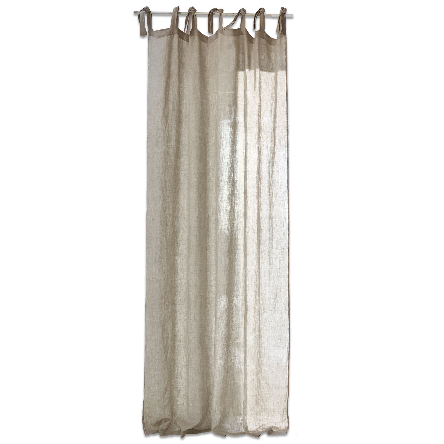 beige Beige Monthelie gordijn van licht linnen, decoratief en luchtig, stijlvolle raamdecoratie