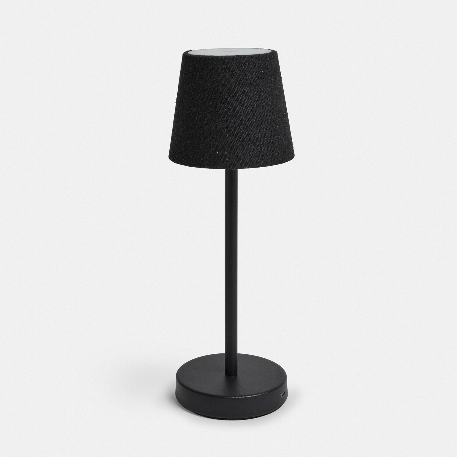 Lampe à poser rechargeable Sylvainie Lampe de table noire moderne avec base en métal et abat-jour en tissu pour éclairage intérieur