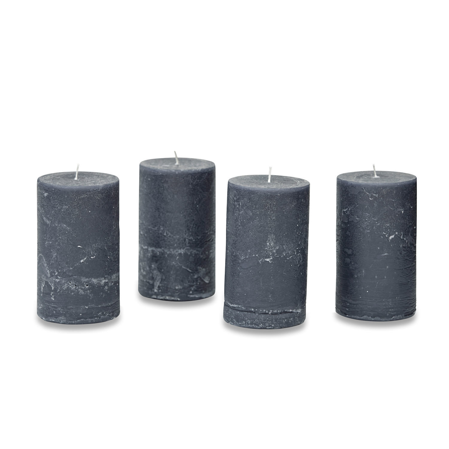 antraciet Set van 4 Braga kaarsen in antracietkleurige natuurlijke was voor interieurdecoratie