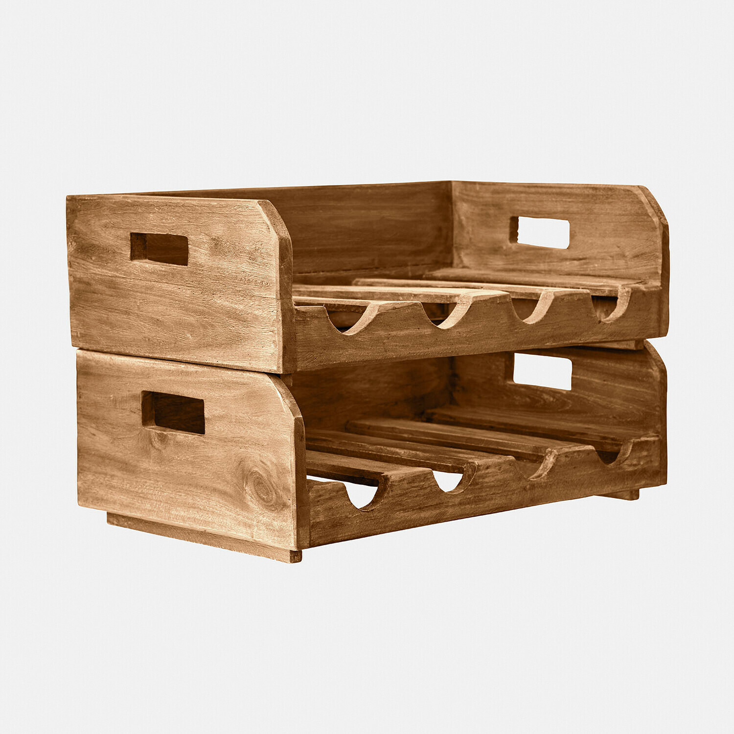 Flessenhouder set van 2 Crestwooden