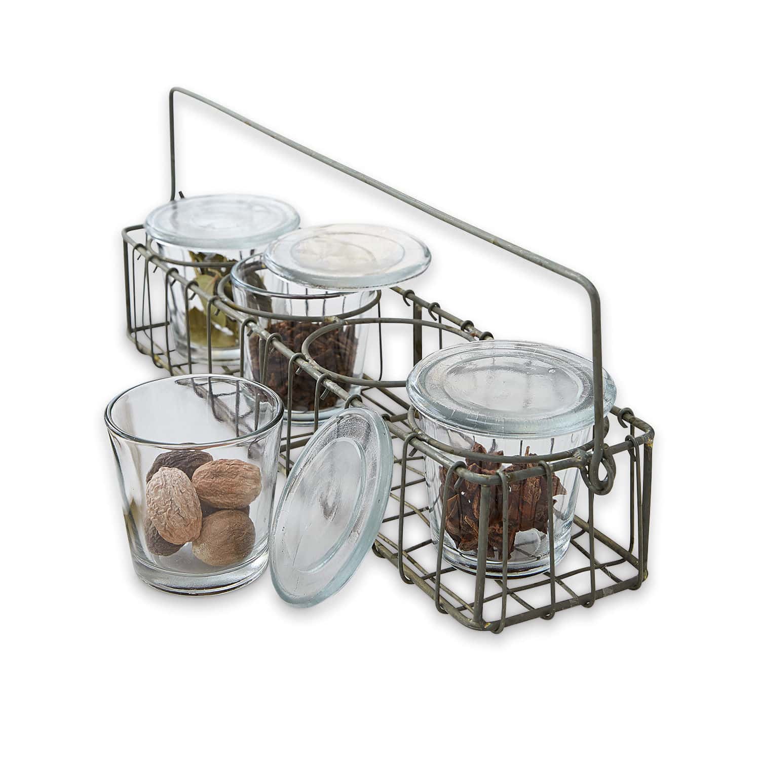 Lot de 4 pots avec panier Stanisa