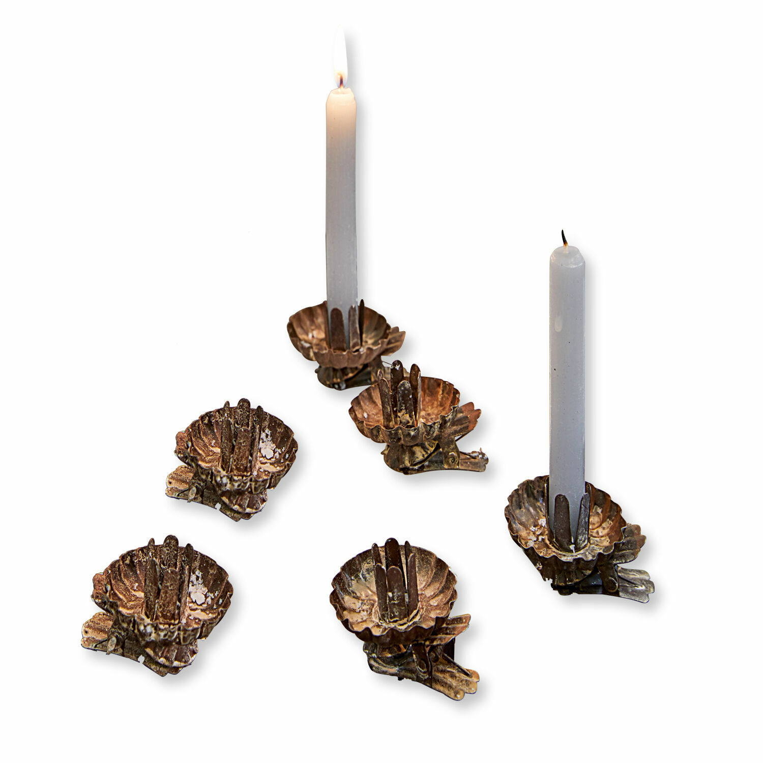 Kaarsenhouder set van 6 Hermel Set koperen metalen kaarsclips voor tafeldecoratie en interieur