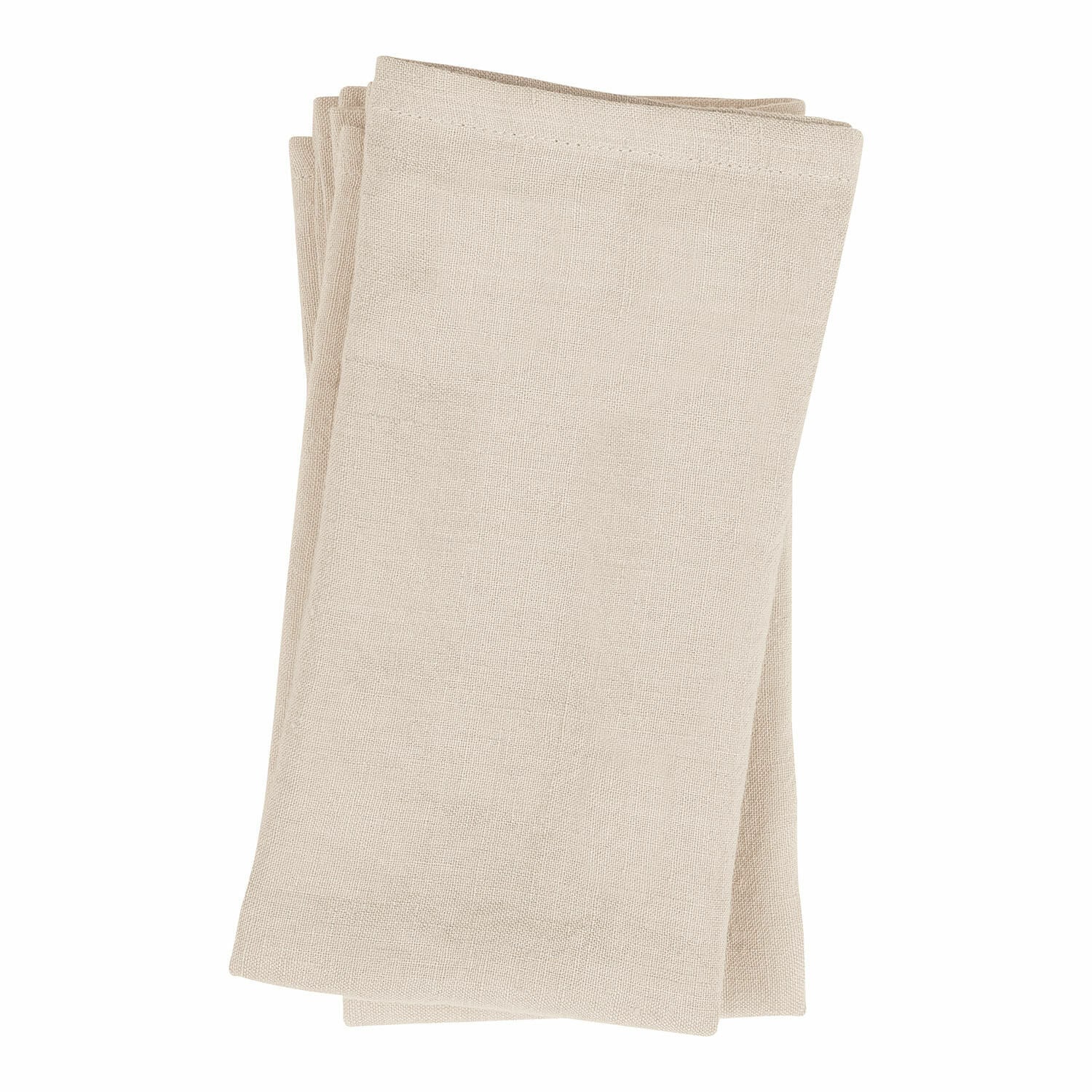 beige Lot de 4 serviettes en lin beige Ghis, tissu naturel, décoration de table, linge de cuisine