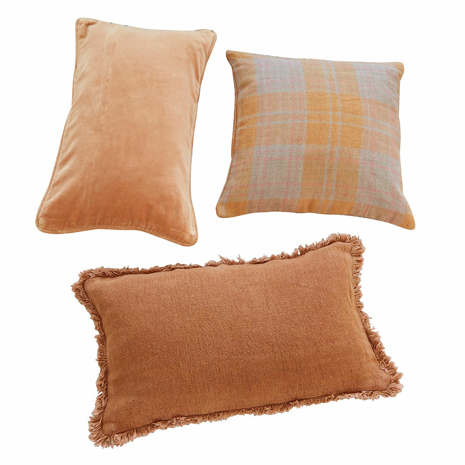 Kussenhoes set van 3 Léonille Set van drie decoratieve kussens in bruin- en beigetinten voor woonkamer en slaapkamer
