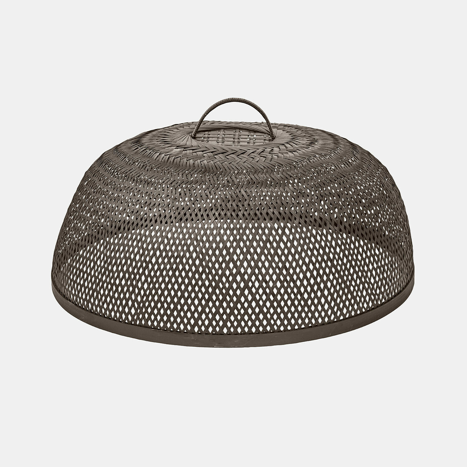 Cloche de protection Tarevo Cloche en rotin marron avec poignée, protection alimentaire pour usage extérieur