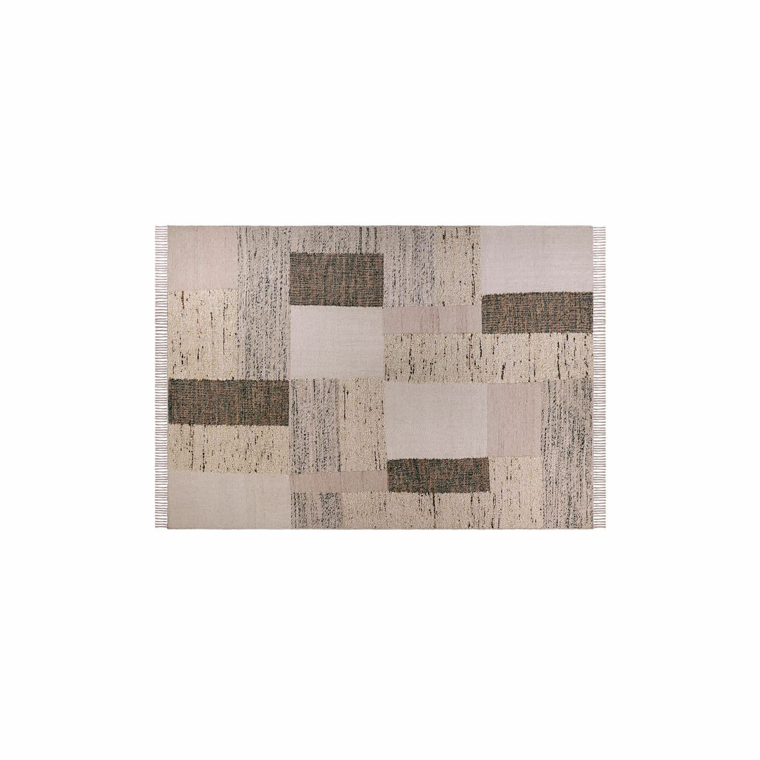 Tapis Faircliffe Tapis à motif géométrique beige et marron en tissu, décoration intérieure moderne et élégante