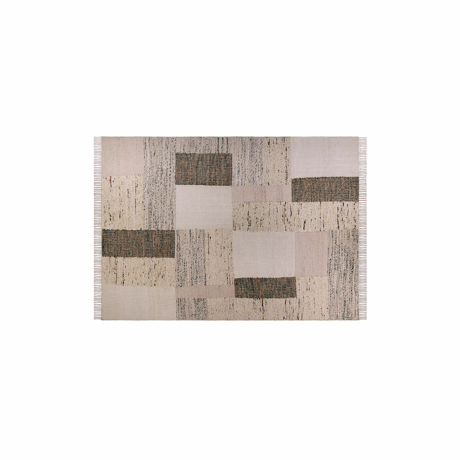 Vloerkleed Faircliffe Vloerkleed met geometrisch patroon in beige en bruine tinten, stofmateriaal, interieurdecoratie