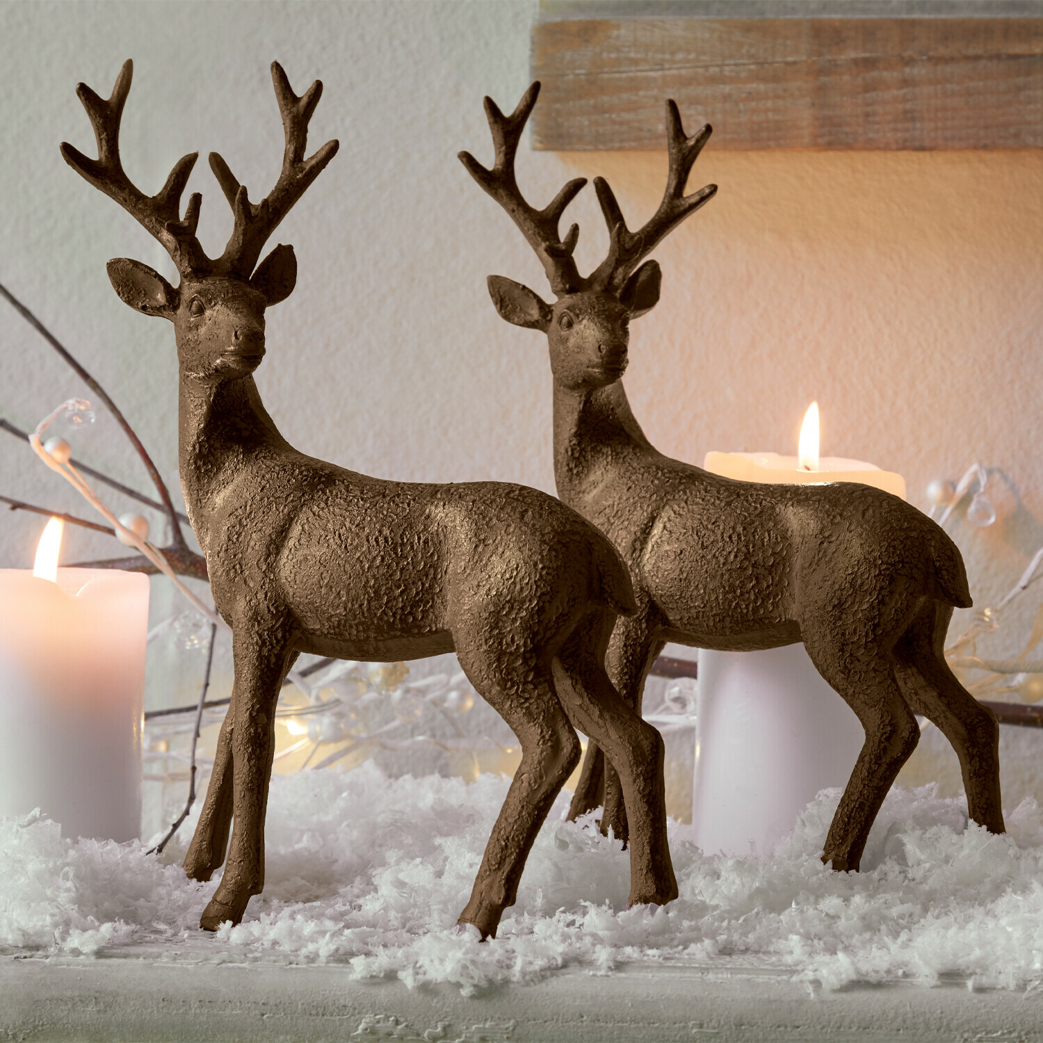Lot de 2 cerfs décoratifs Cagny