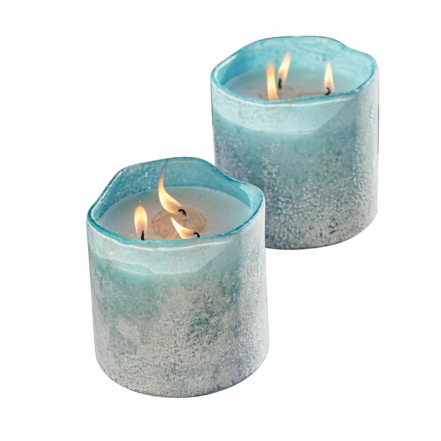 Lot de 2 photophores avec bougies Caladia