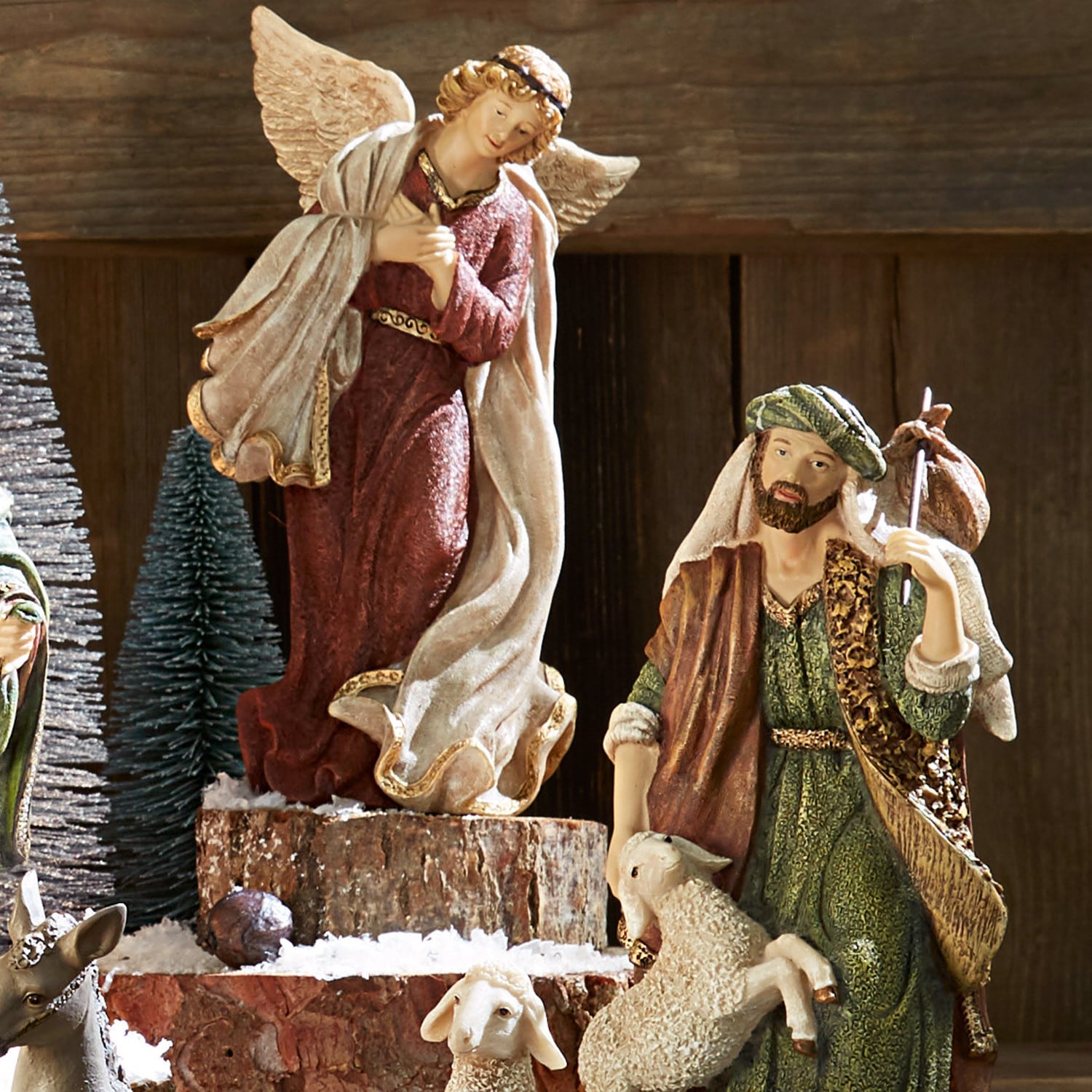 Lot de 11 figurines de crèche Christi