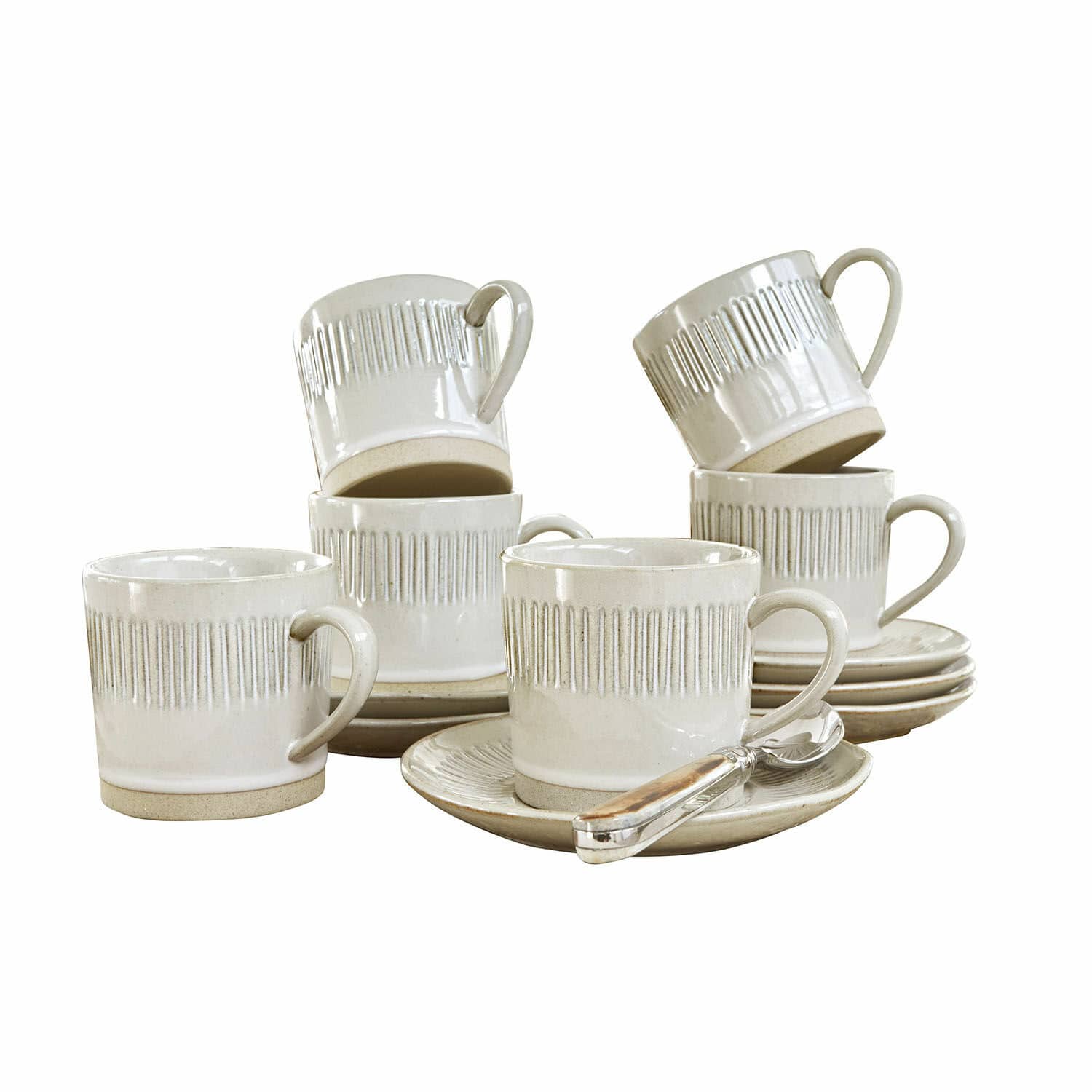 Lot de 6 tasses avec soucoupes Périers