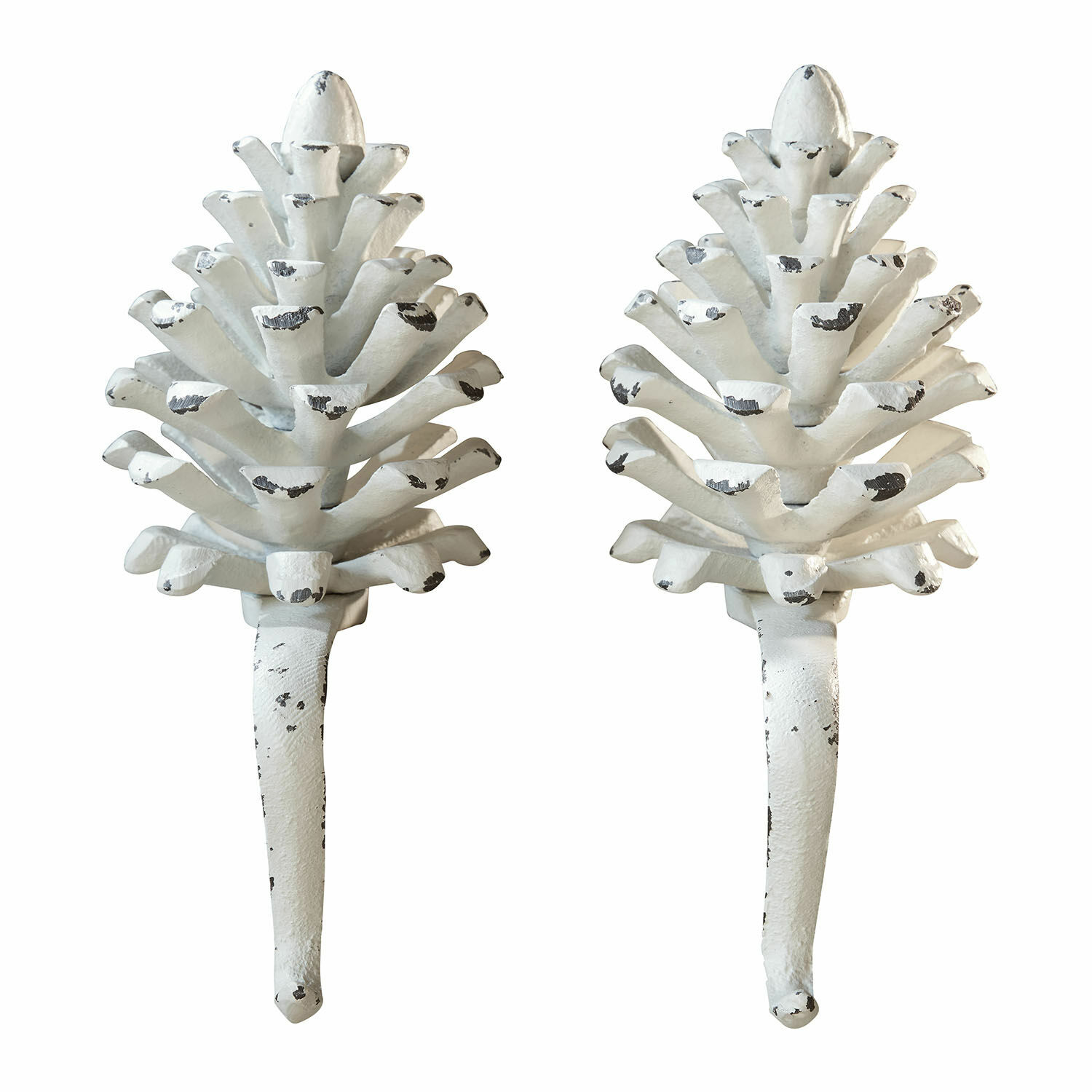 Lot de 2 pommes de pin en métal Firenza