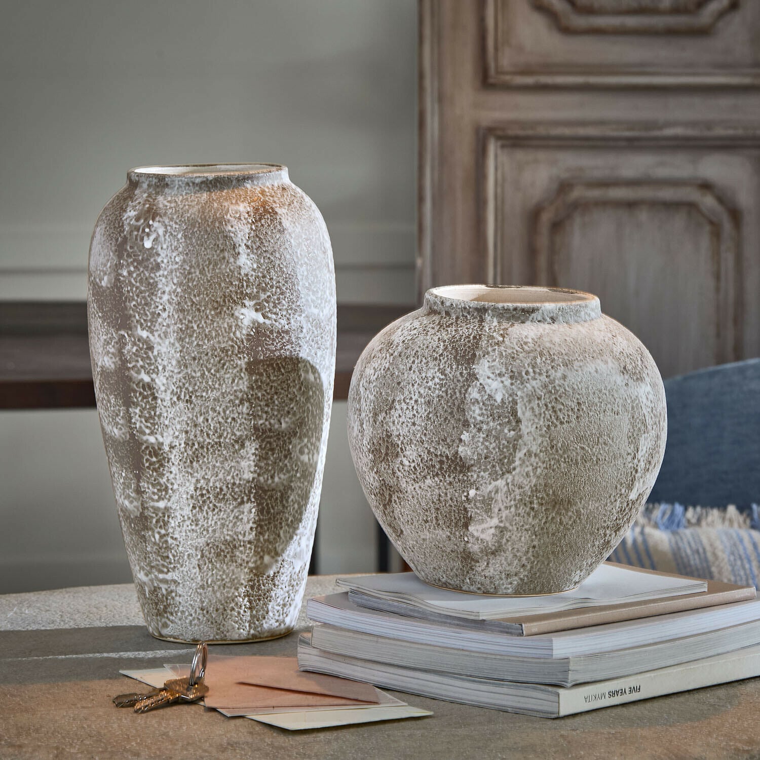 Vaas set van 2 Ciel d'Opale