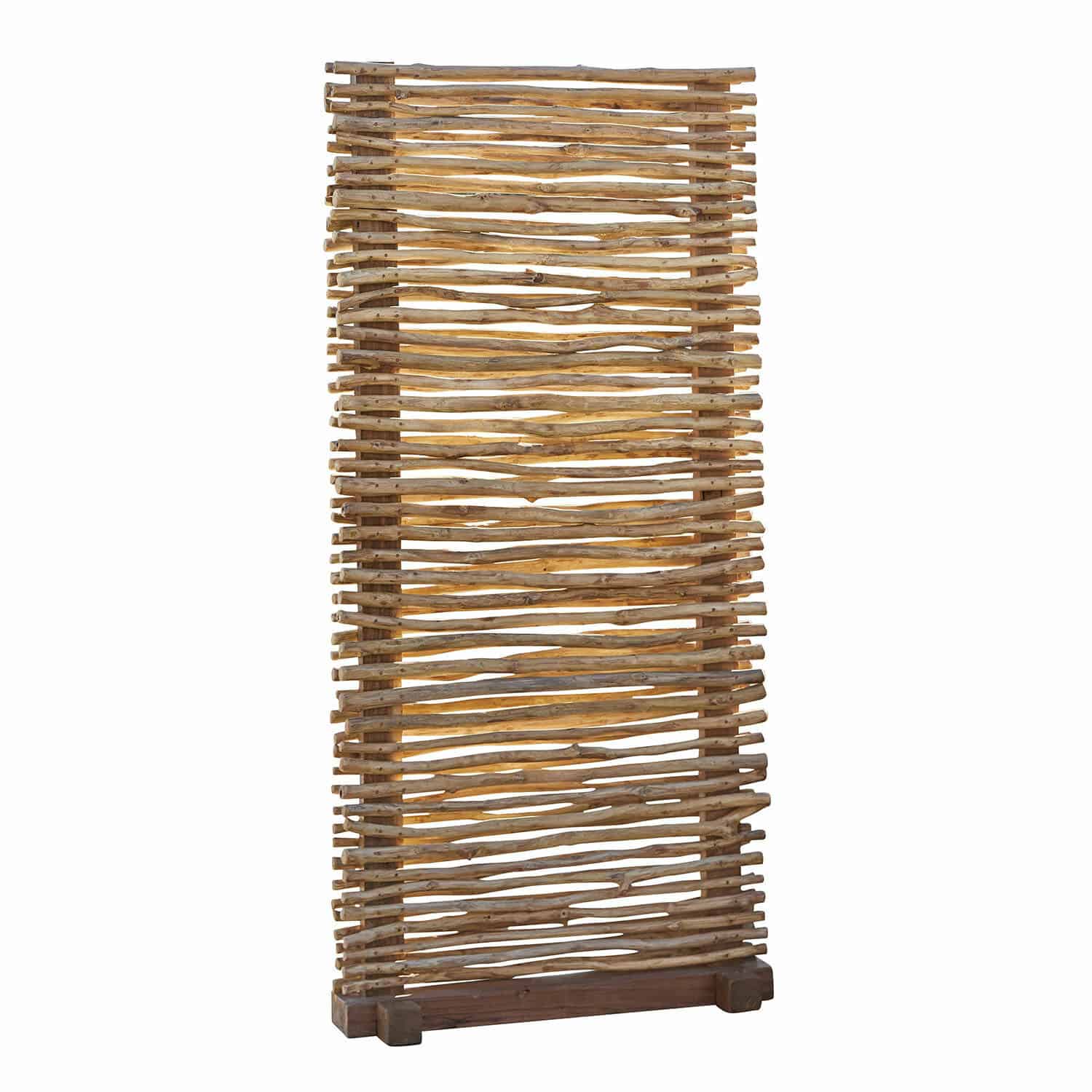 Paravent Cantebonne en bois brun avec motif naturel, décoration et protection d'intimité