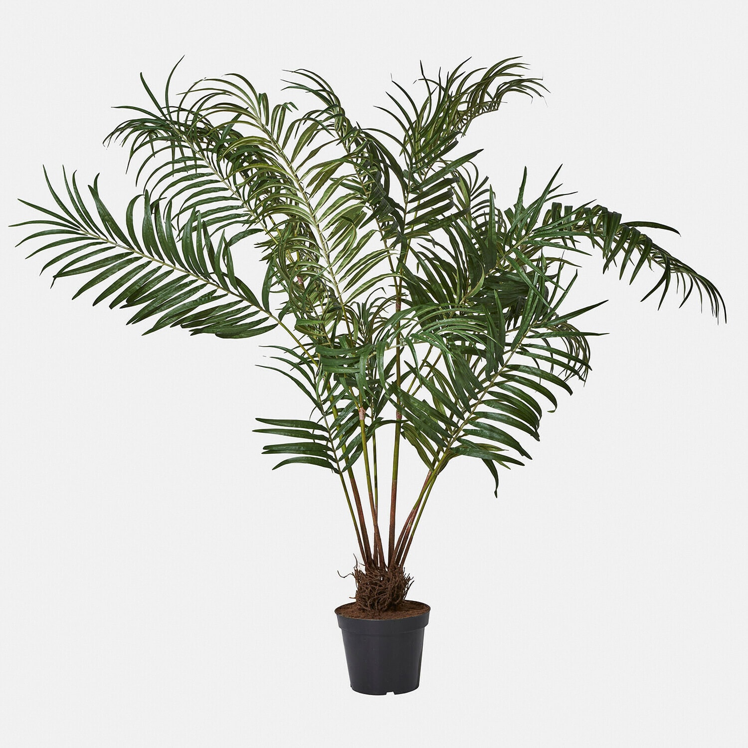 Kunstpalm in zwarte pot met groene bladeren voor binnen- en buitendecoratie