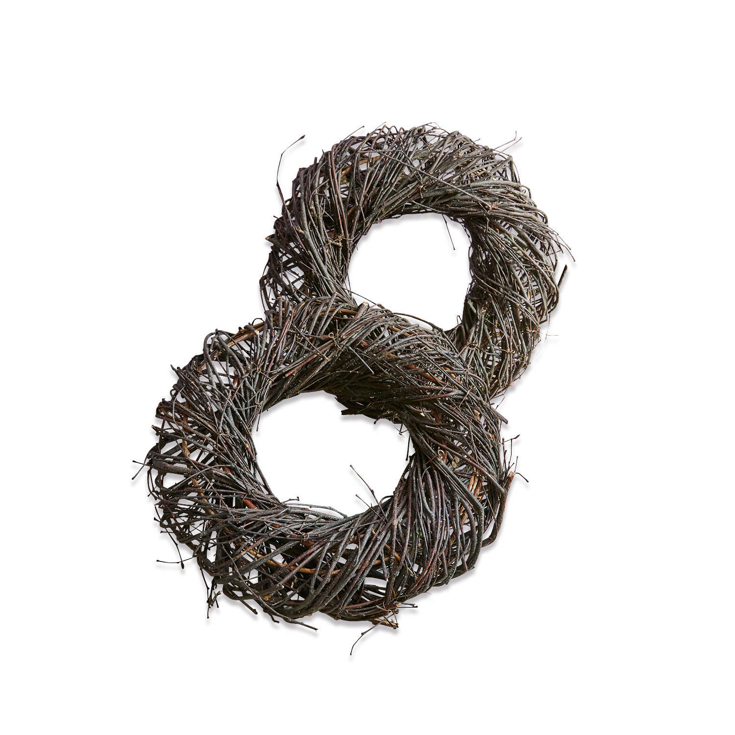 Couronne décorative en brindilles naturelles marron, accessoire rustique pour intérieur et jardin