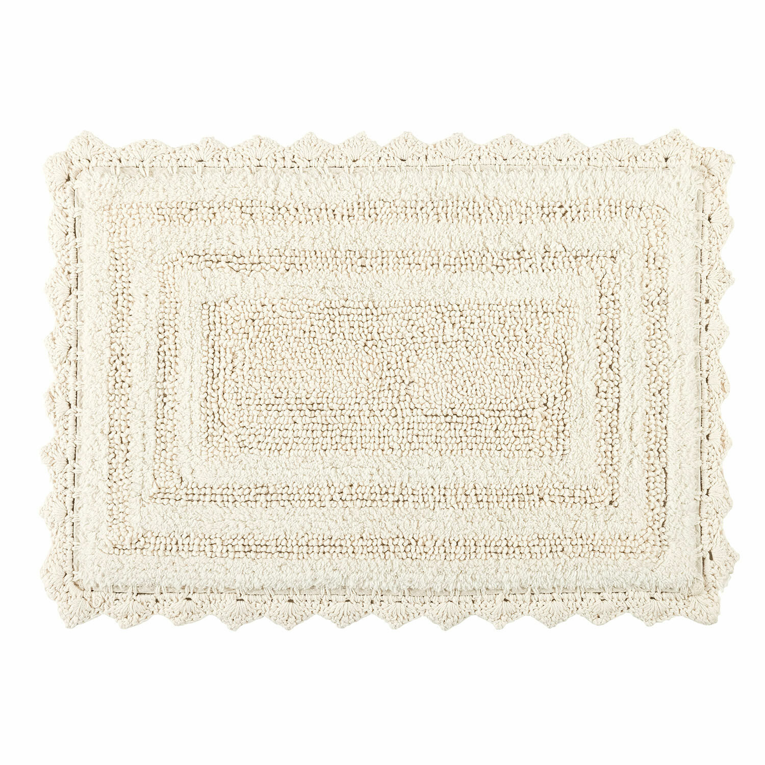 Tapis de bain Yalexir crème en coton doux, antidérapant et absorbant pour salle de bain