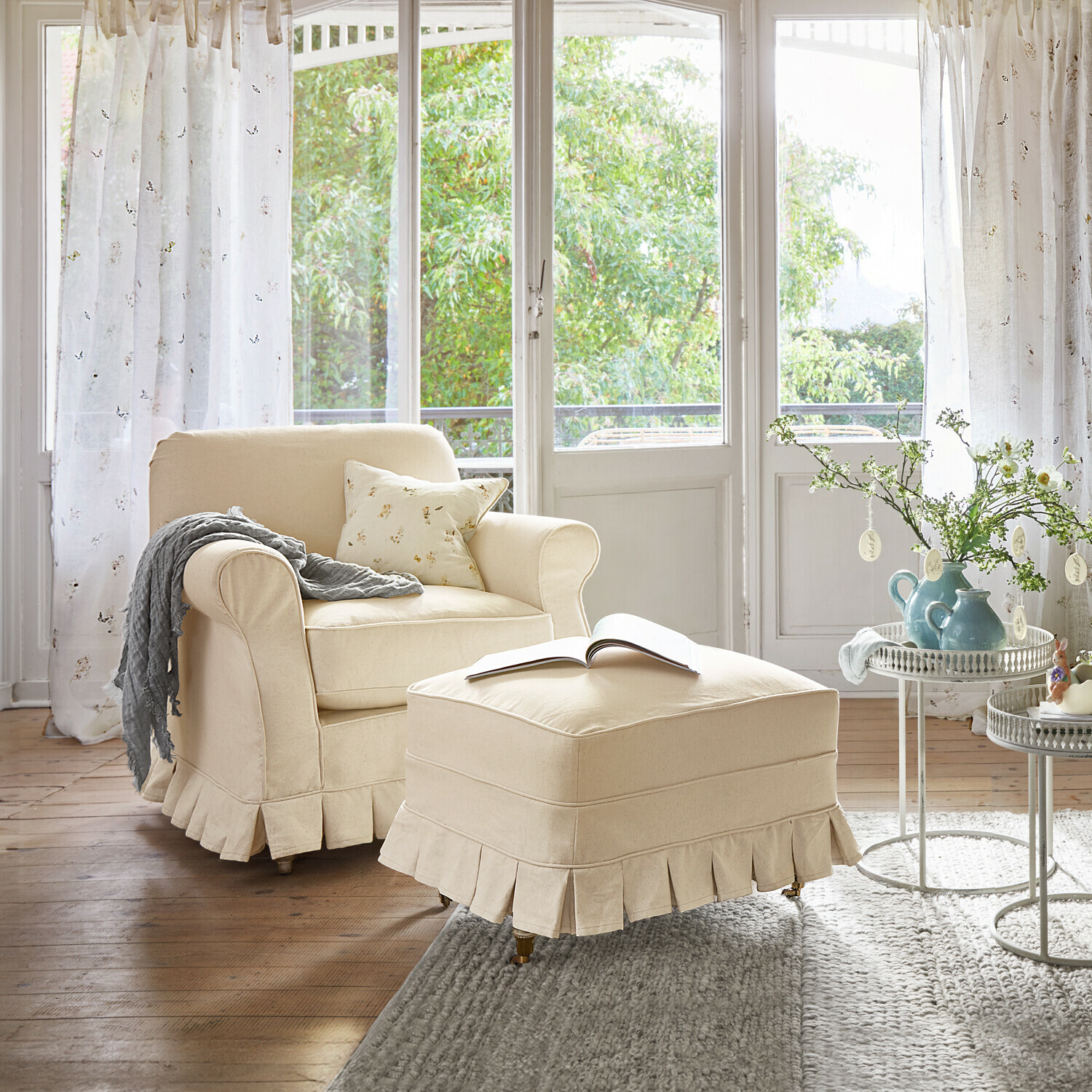 Fauteuil met hocker Dawnmere