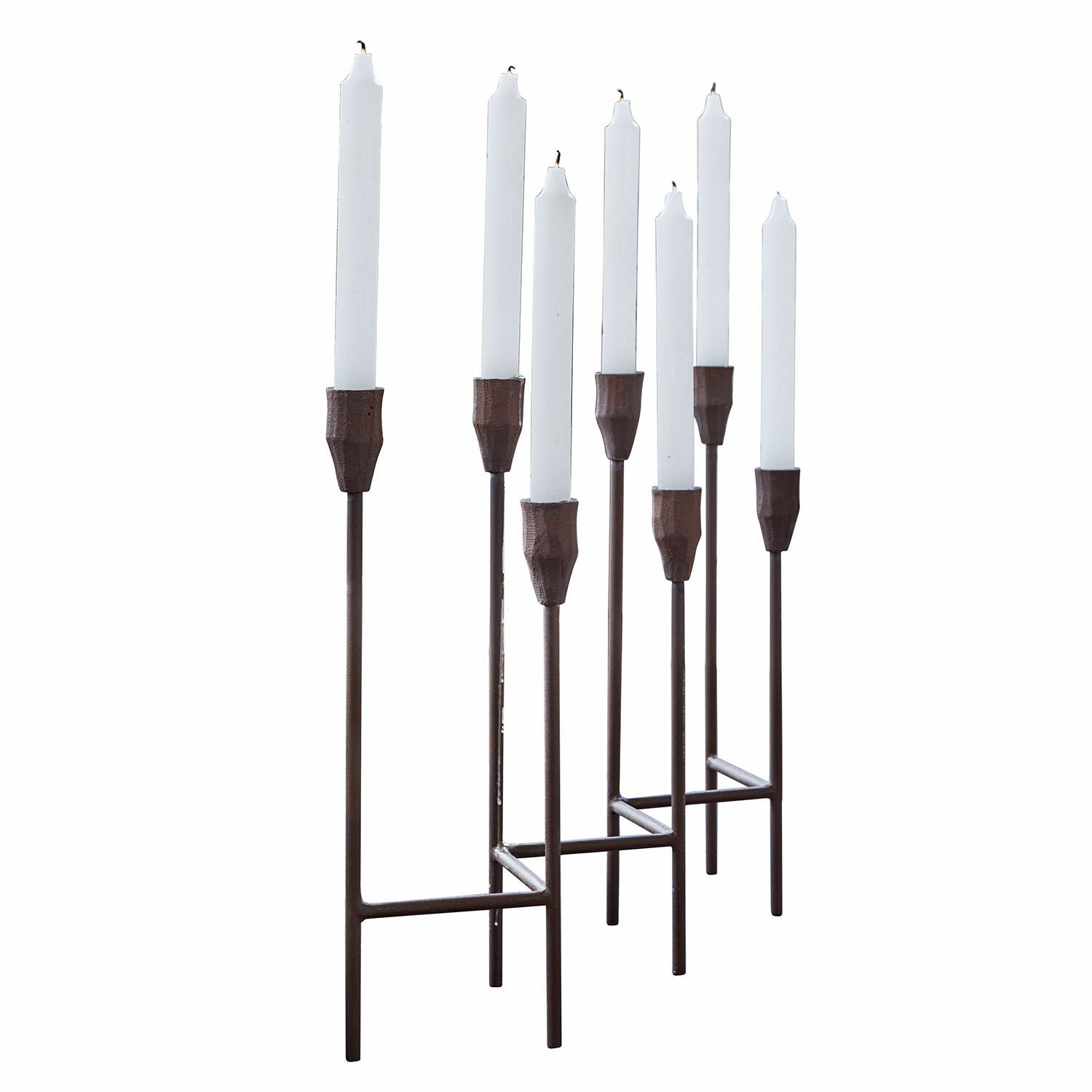 Kaarsenstandaard Brissande Metalen kandelaar met acht witte kaarsen, modern design voor interieurdecoratie