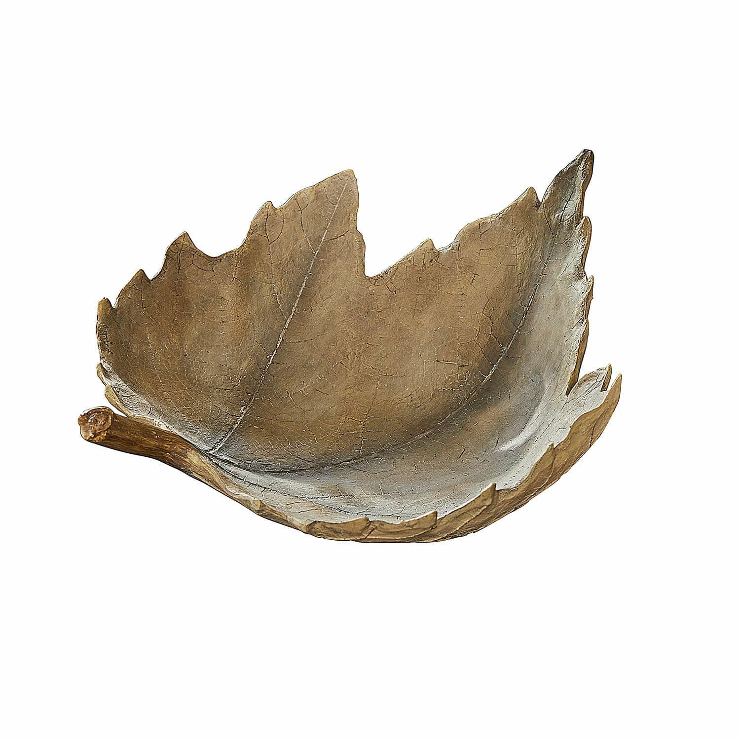 Coupelle décorative Vibius Bol décoratif en forme de feuille en matériau brun, parfait pour la décoration intérieure