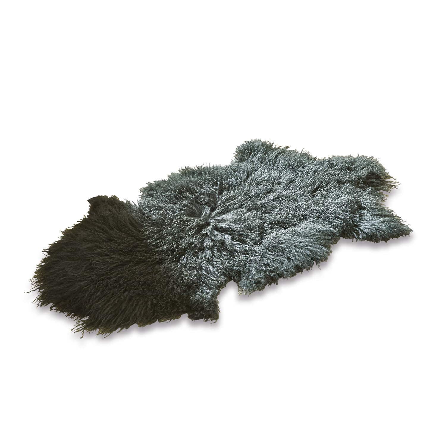 Peau de mouton verte douce à poils longs, tapis naturel pour intérieur, accessoire chaleureux