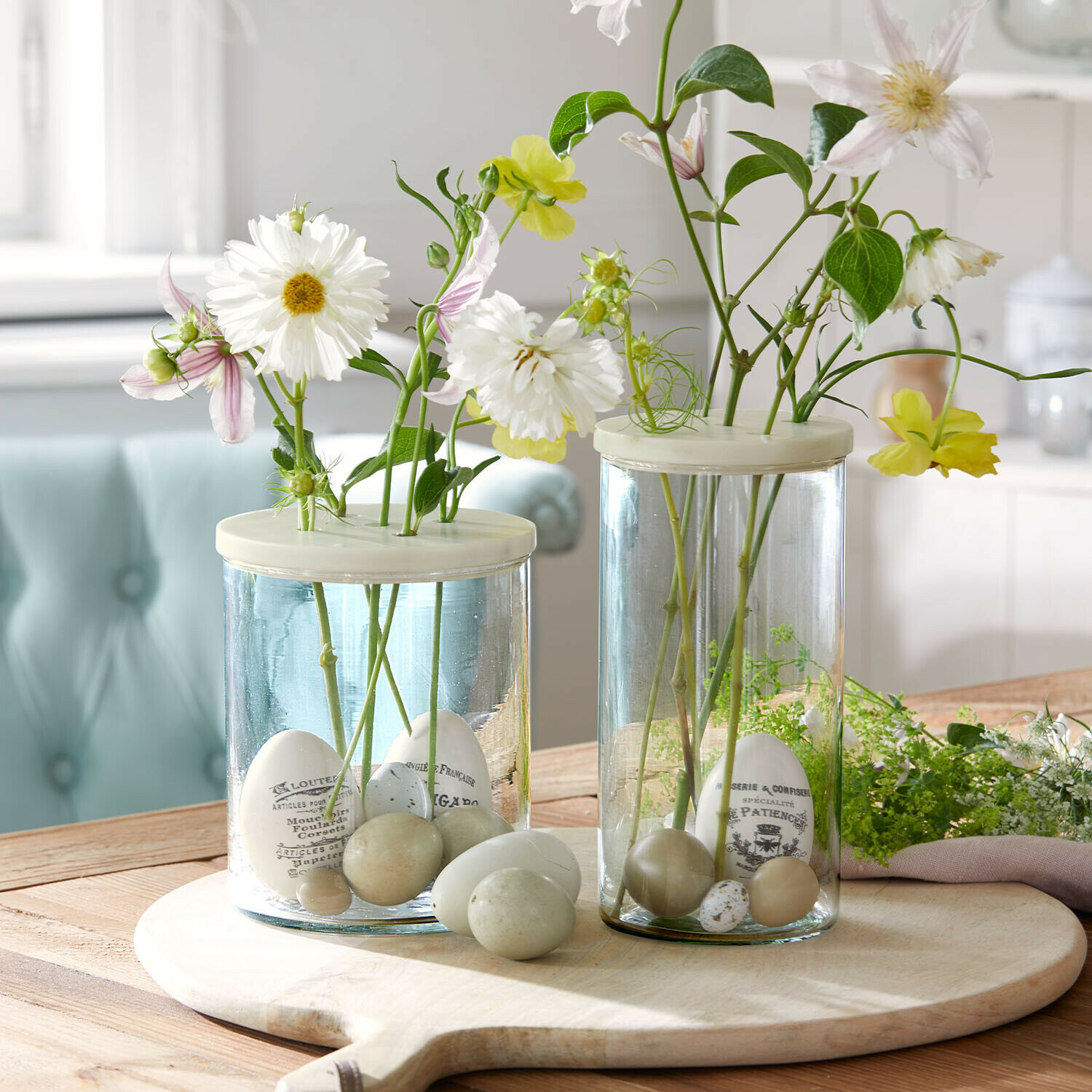 Lot de 2 pots en verre Rosanella