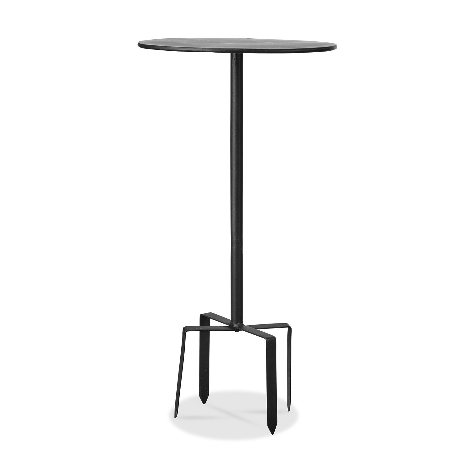 zwart Zwart metalen bijzettafel Fermont met minimalistisch design, perfect voor moderne interieurs.