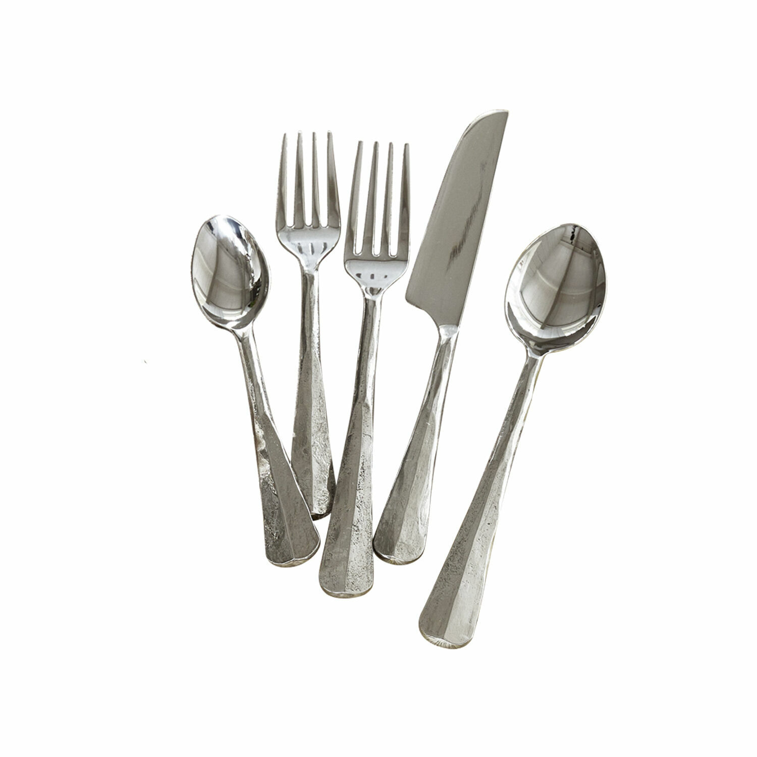 Couverts Malden Ensemble de couverts en acier inoxydable argenté avec cuillère, fourchette et couteau pour usage quotidien