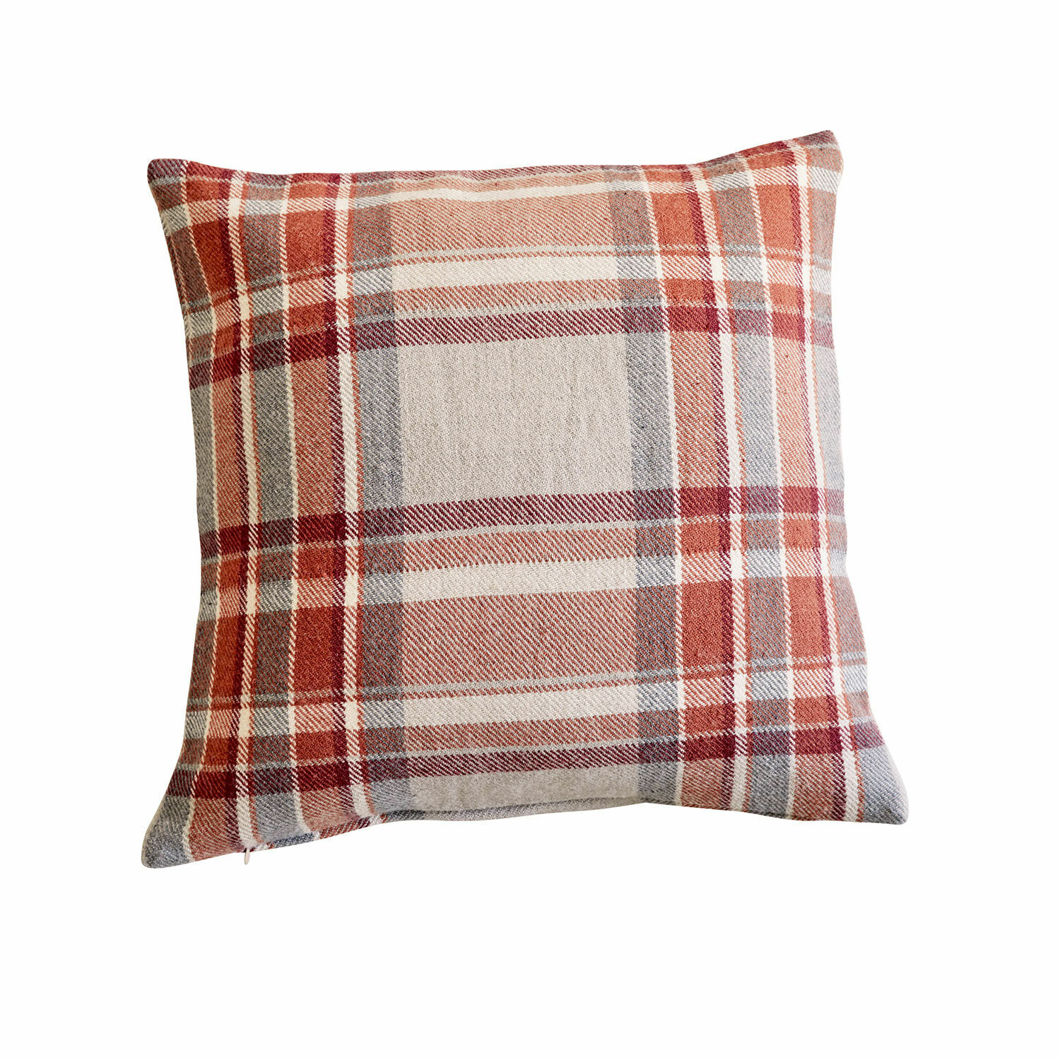 Kussenhoes Tartan Decoratief kussen met rood-grijs geruit patroon van zachte stof voor woonkamer
