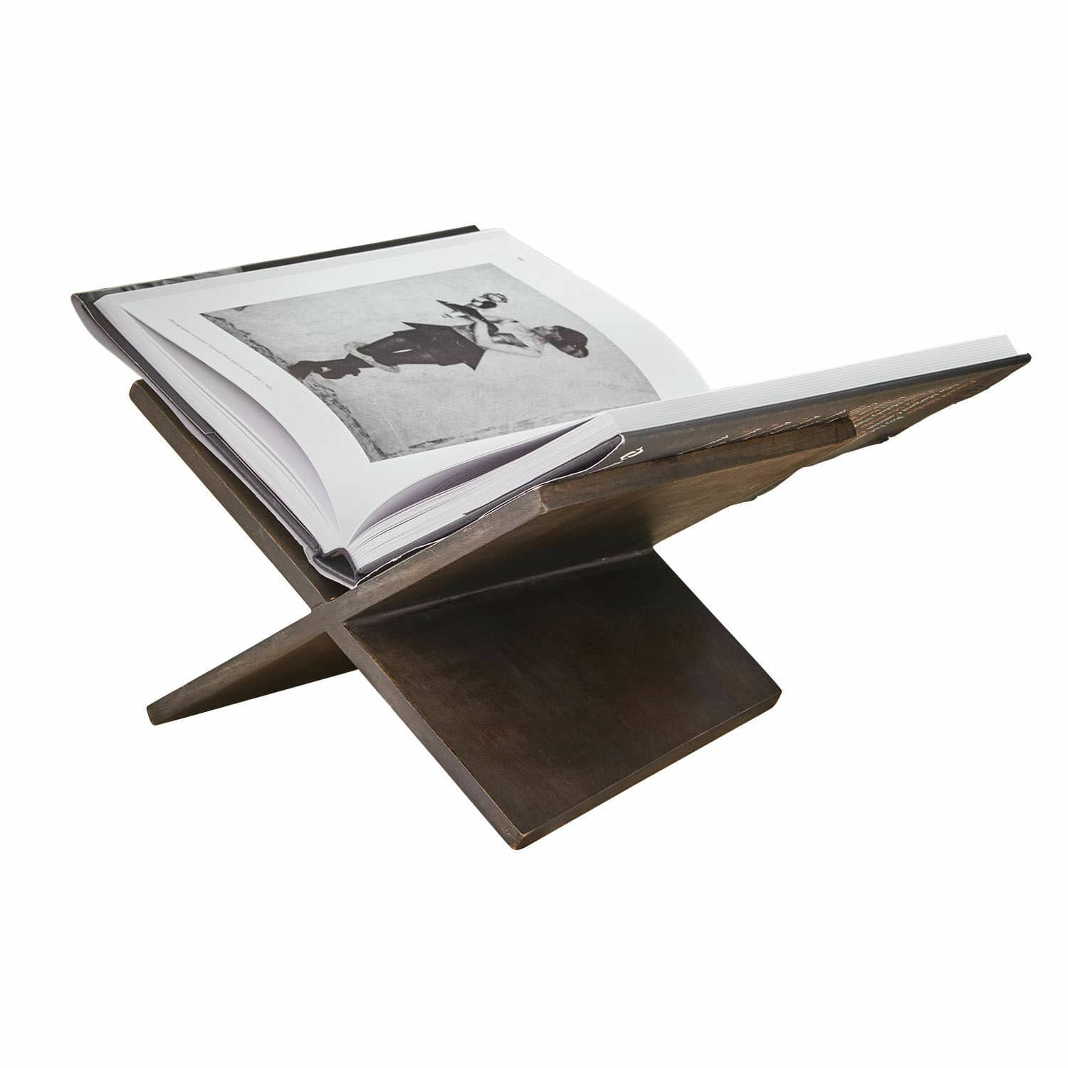 Présentoir à livre Rialenca Support de livre en bois foncé en forme de croix, parfait pour la lecture confortable et la décoration
