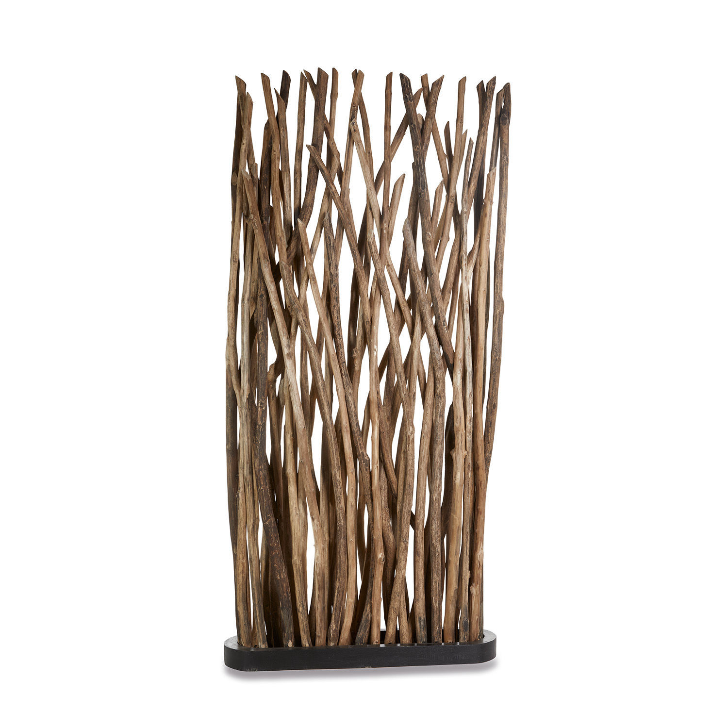 Kamerscherm Woody Decoratief roomdivider van natuurlijk bruin hout voor binnen en buiten