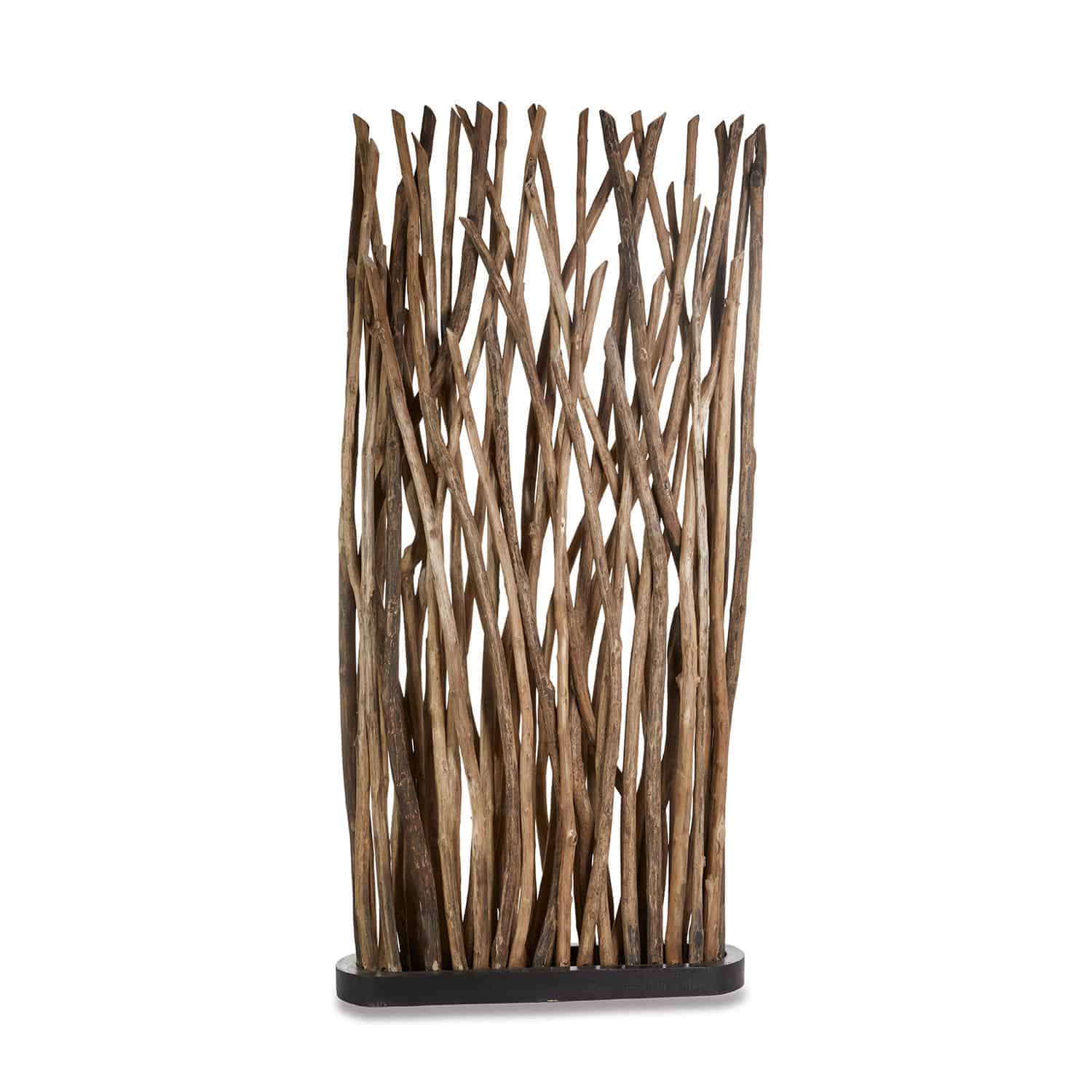 Paravent Woody Paravent décoratif en bois naturel brun pour intérieur et jardin, design rustique