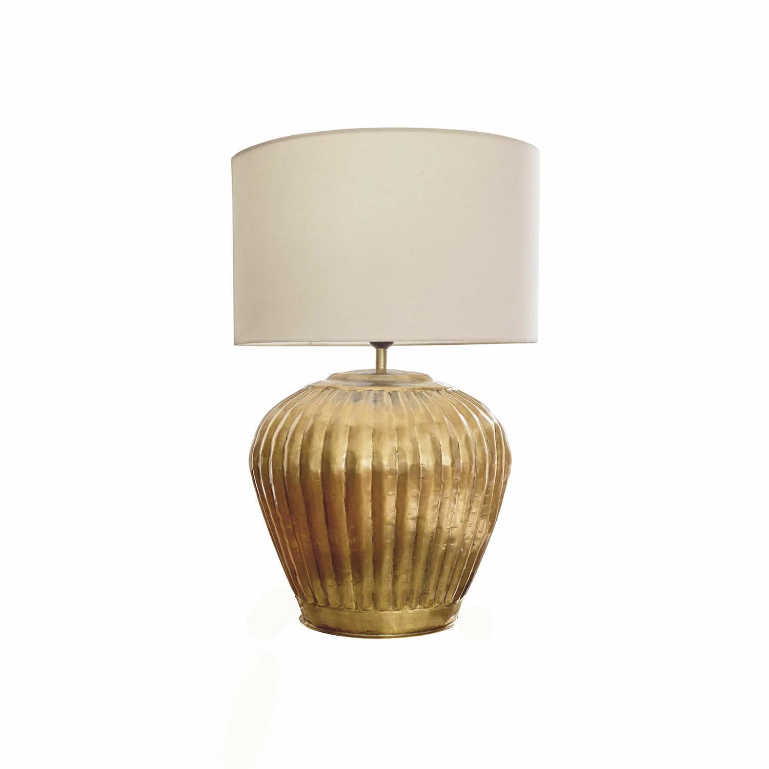 Tafellamp Fauville Tafellamp van messing met crèmekleurige kap, decoratieve lamp voor woonkamer of slaapkamer